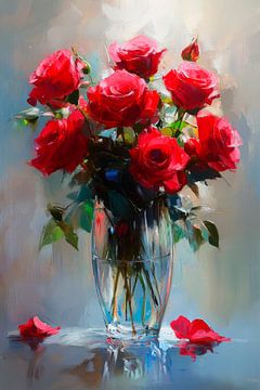 Elegance rozenboeket van Poster Art Shop