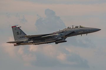 Take-off U.S. Air Force F-15E Strike Eagle. by Jaap van den Berg