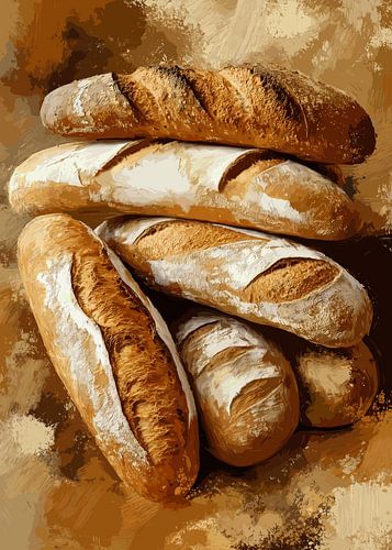 Close-up van vers gebakken knapperig stokbrood