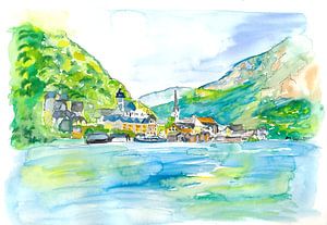 Unglaubliches Hallstatt mit See und Bergen im Salzkammergut Österreich