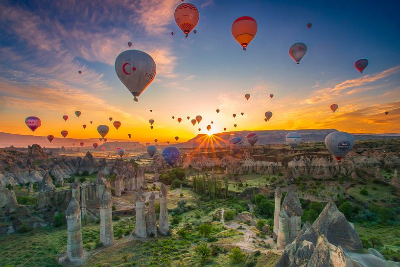 Hot air balloons at sunrise - Cappadocia, Turkey by Antwan Janssen
