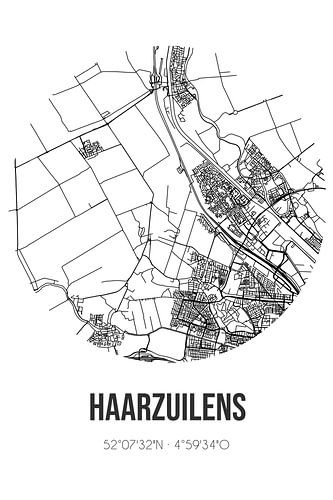 Haarzuilens (Utrecht) | Landkaart | Zwart-wit