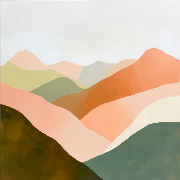 Sanfte Hügel in Pastellfarben von Poster Art Shop