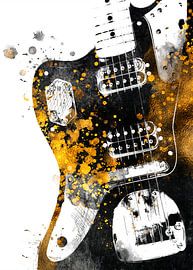 Guitar 31 music art black and gold #guitar #music by JBJart Justyna Jaszke