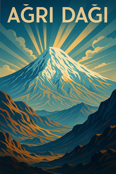 Ağrı Dağı Majestic Peak Poster van Travel Shop