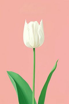 Tulp in Pastel roze 5 van ByNoukk