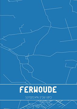 Blueprint | Carte | Ferwoude (Fryslan) sur Rezona