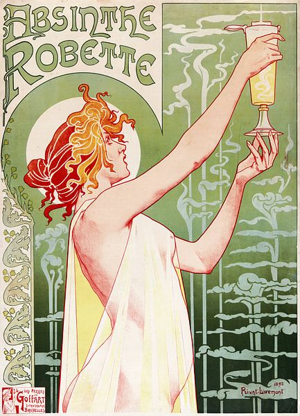 Altes Plakat mit Werbung für das Getränk mit Alkohol, Wermut von Atelier Liesjes