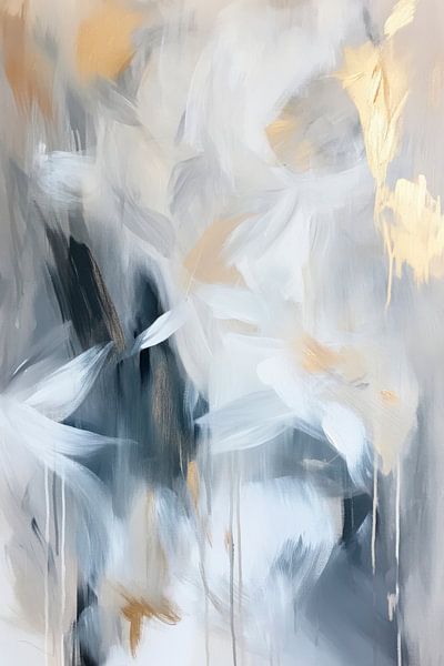 Golden leaves abstract by Poster Art Shop