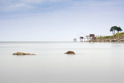 Fischerhütten an der Loire-Atlantique-Küste von Claire van Dun