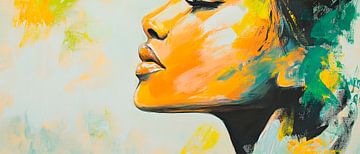 Vue de profil en couleur d'une femme sur Poster Art Shop