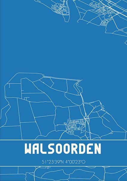 Blueprint | Map | Walsoorden (Zeeland) by Prints of Place
