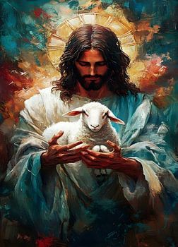 Christus hält das Lamm