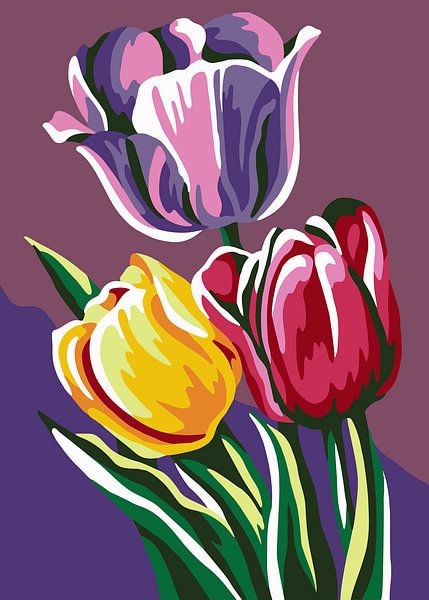 Trio de tulipes par Art Kingdom