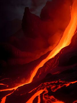 Fließende Lava