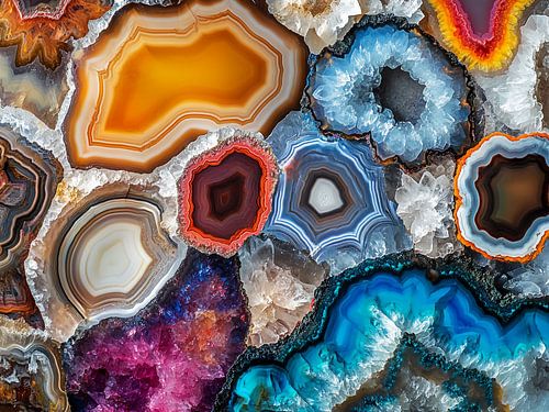 tranches d'agate colorées