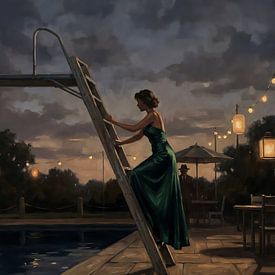 Twilight Elegance at the Pool by Jan Keteleer