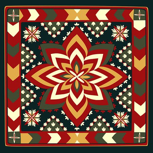 Dalarna Stern rot-grün