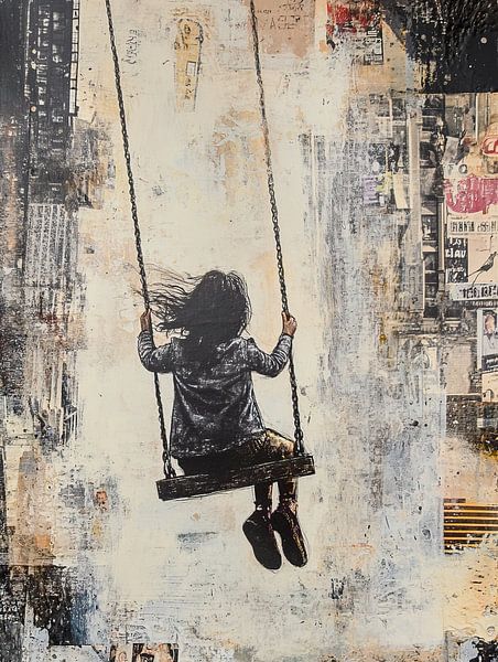 Rocking Girl | Floating Girl Kunst von Blickfänger Gemälde