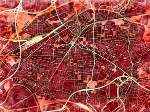 Karte von Oberhausen im stil 'Amber Autumn'