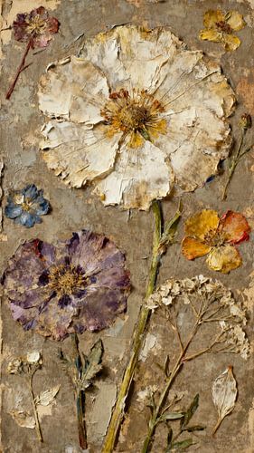 Bloemstuk in spateltechniek