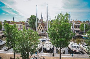 Uitzicht op de Noorderhaven in Harlingen, Friesland van Daphne Groeneveld