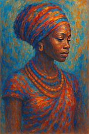 Peinture d'une belle femme africaine sur Johannes