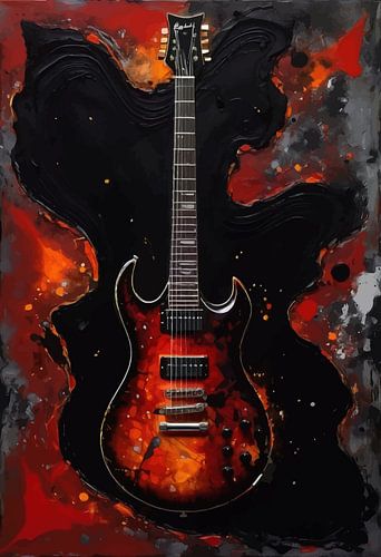 Electric Guitar Abstract Art