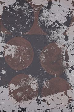 Modern abstract expressionisme. Minimalistische vormen in bruin, beige, grijs van Dina Dankers