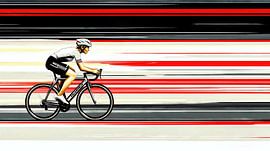 Rennradfahrer in rasanter Bewegung von Frank Heinz
