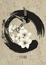 Ensō with swallow and cherry blossoms by Lucia thumbnail
