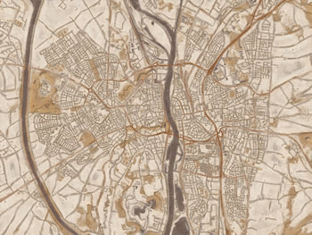 Maastricht city map | Sandstone | Sand-Brown