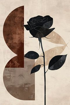 Sepia-Rose mit Art-Déco-Einflüssen von De Muurdecoratie