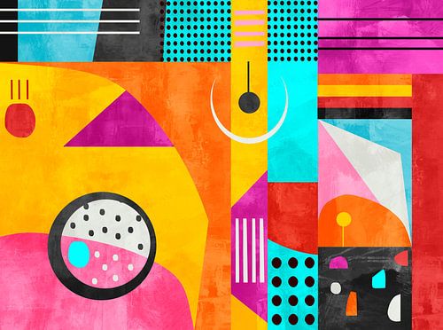 Retro 80s Neon Geometric Art