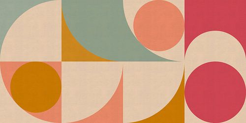 Abstracte vormen met 70s energie