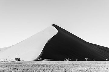 Sossusvlei duin in abstract zwart wit | Landschap Afrika van Monique Tekstra-van Lochem