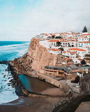 View over Portuguese village on the coast by Dayenne van Peperstraten