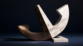 Anker-Skulptur aus Bronze und Marmor von TheXclusive Art