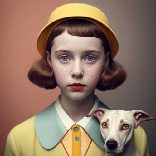 Portrait artistique : "Moi et mon chien".