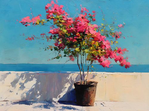 Mittelmeerblumen am Meer