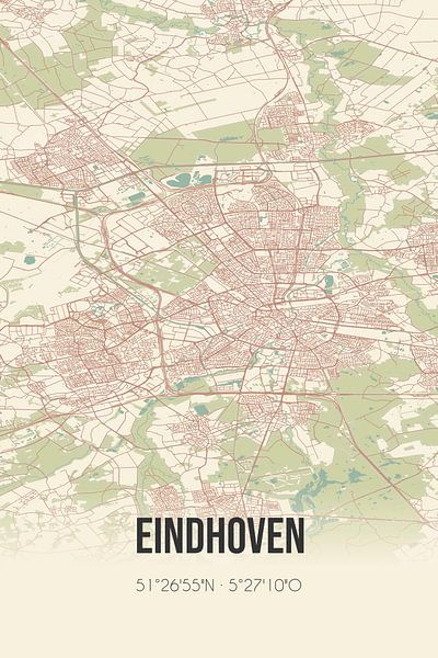 Vintage map of Eindhoven (North Brabant). by MyCityPoster