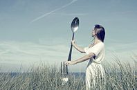 Meisje met vork en lepel van Hans Vink thumbnail
