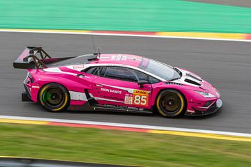 Pink Lamborghini during the WEC race at Spa francorchamps by Arthur Bruinen