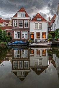 Leiden - Deux chalets avec bateau sur le canal (0162)