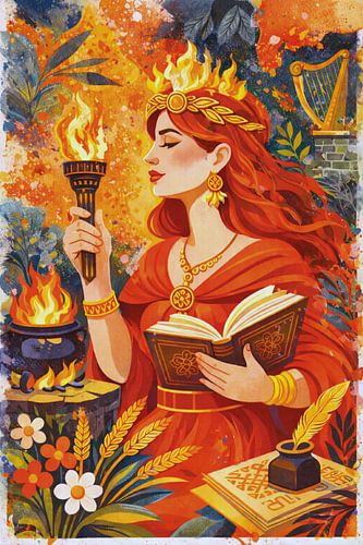 Brigid Keltische Godin illustratie.