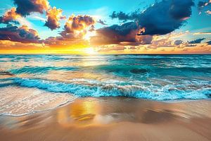 Blick auf Meer und Strand