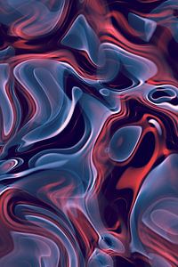 Abstracte vlammen blauw-oranje