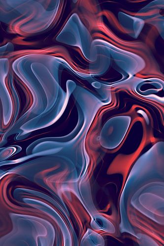 Abstracte vlammen blauw-oranje