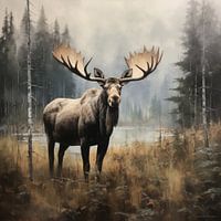 Moose in the forest