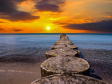 Sunset at the Baltic Sea in Heilgendamm on the beach by Animaflora PicsStock